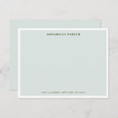 Eleganter schlichter grauer und weißer Rand Dankeskarte (Vorne/Hinten)