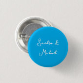 Eleganter Schlichter Himmelblau Personalisierte Cu Button (Vorne & Hinten)