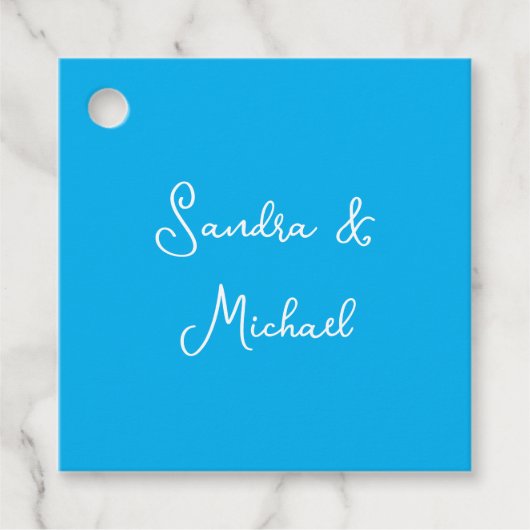 Eleganter Schlichter Himmelblau Personalisierte Cu Geschenkanhänger (Vorderseite)