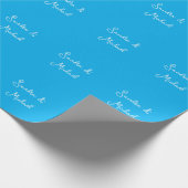 Eleganter Schlichter Himmelblau Personalisierte Cu Geschenkpapier (Ecke)
