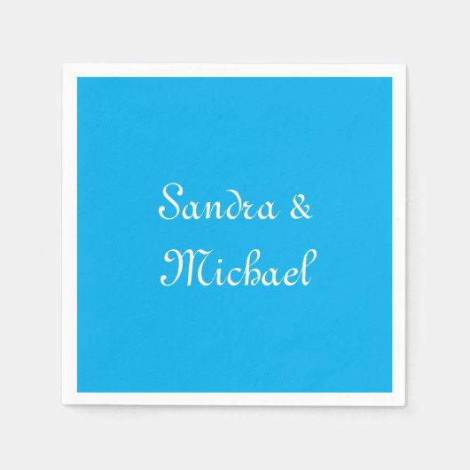 Eleganter Schlichter Himmelblau Personalisierte Cu Serviette (Vorderseite)