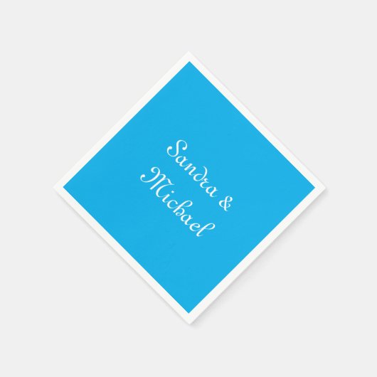 Eleganter Schlichter Himmelblau Personalisierte Cu Serviette (Ecke)