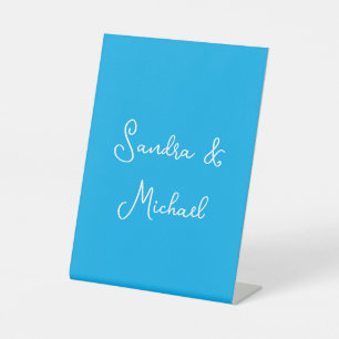 Eleganter Schlichter Himmelblau Personalisierte Cu Sockelschild