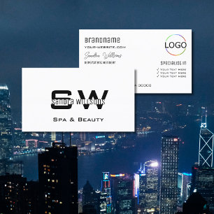 Eleganter Schlichter Klassiker mit Monogramm und L Visitenkarte