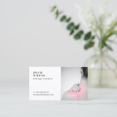 Eleganter Schlichter Massagetherapeut mit Foto Visitenkarte (Stehend Vorderseite)