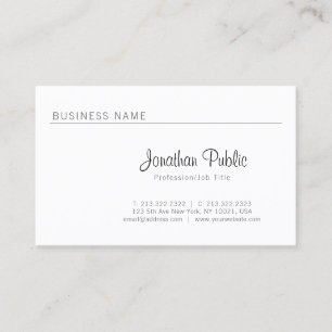 Eleganter Schlichter Minimalistischer Sleek Berufl Visitenkarte