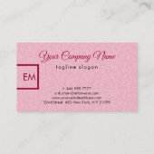 Eleganter Schlichter rosa Glitzer und Rot Visitenkarte (Rückseite)