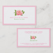 Eleganter, schlichter, rosa Single Rose Illustrati Visitenkarte (Vorne/Hinten)