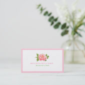 Eleganter, schlichter, rosa Single Rose Illustrati Visitenkarte (Stehend Vorderseite)