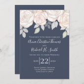 Eleganter, schlichter rosafarbener, blühender, bla einladung (Vorne/Hinten)