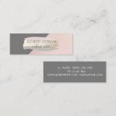 Eleganter, schlichter, rosafarbener Pinselstrich Mini Visitenkarte (Vorne/Hinten)