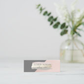 Eleganter, schlichter, rosafarbener Pinselstrich Mini Visitenkarte (Stehend Vorderseite)