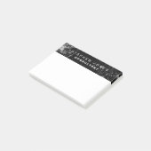 Eleganter Schlichter Schwarzer Marmor Post-it Klebezettel (angewinkelt)