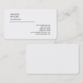Eleganter Schlichter White Consultant Manager Visitenkarte (Vorne/Hinten)