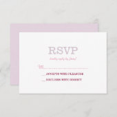 Eleganter Schlichter White Lavender UAWG RSVP Karte (Vorne/Hinten)
