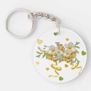 Eleganter Schlüsselanhänger mit Herzen und Blume