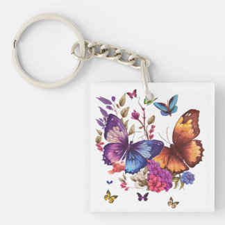 Eleganter Schmetterling Acryl-Schlüsselanhänger Schlüsselanhänger