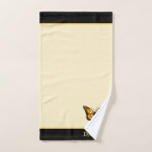 Eleganter Schmetterling auf Elfenbein und schwarze Badhandtuch Set (Handtuch)
