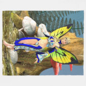 Eleganter Schmetterling Feen Fantasy Portrait Fleecedecke (Vorderseite (Horizontal))