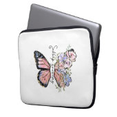 Eleganter Schmetterling, florale Motivation Laptop Laptopschutzhülle (Vorderseite Links)