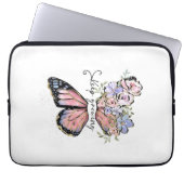 Eleganter Schmetterling, florale Motivation Laptop Laptopschutzhülle (Vorderseite)