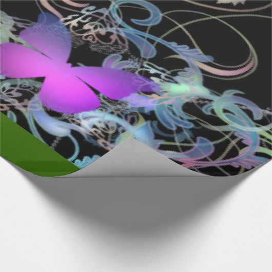 Eleganter Schmetterling Geschenkpapier (Ecke)