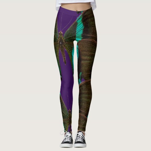 Eleganter Schmetterling Leggings (Vorderseite)