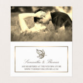 Eleganter Schmetterling mit Foto-Geschenkgutschein Visitenkarten (Innenseite Aufgefaltet)