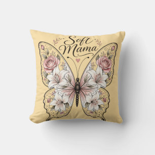 Eleganter Schmetterling mit Rose und Lilie "Soft M Kissen
