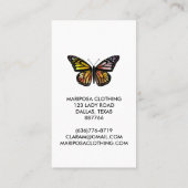 Eleganter Schmetterling Monarch INDIVIDUELLES PREI Visitenkarte (Rückseite)