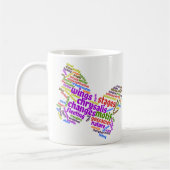 Eleganter Schmetterling-Tag Cloud Kaffeetasse (Links)