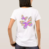 Eleganter Schmetterling-Tag Cloud T-Shirt (Rückseite)