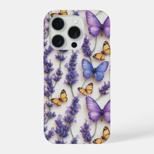 Eleganter Schmetterling und Lavendel-Design  iPhone 15 Pro Hülle