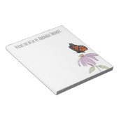 Eleganter Schmetterling und Lila Blume Stilvoll Notizblock (angewinkelt)