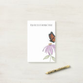 Eleganter Schmetterling und Lila Blume Stilvoll Post-it Klebezettel (Auf Schreibtisch)