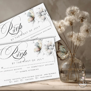 Eleganter Schmetterling und Löwenzahn-Puder-Pastel RSVP Karte