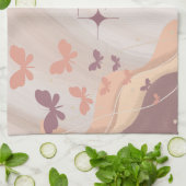 Eleganter Schmetterling und Pastel florale Dekorat Geschirrtuch (Gefaltet)