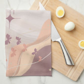 Eleganter Schmetterling und Pastel florale Dekorat Geschirrtuch (Viertel Falte)