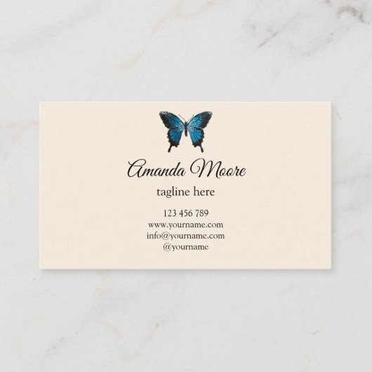 Eleganter Schmetterlingsalon Schönheitssalon Visitenkarte (Rückseite)