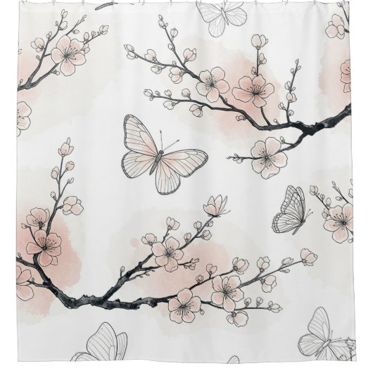 Eleganter Schmetterlingsblüten (10) Duschvorhang (Vorderseite)