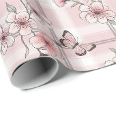 Eleganter Schmetterlingsblüten (2) Geschenkpapier (Rolleneckpunkt)