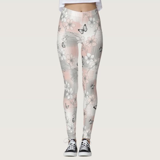 Eleganter Schmetterlingsblüten (3) Leggings (Vorderseite)