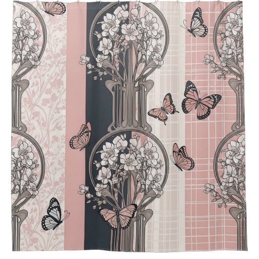 Eleganter Schmetterlingsblüten (8) Duschvorhang (Vorderseite)