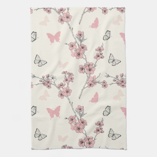 Eleganter Schmetterlingsblüten (9) Geschirrtuch (Vertikal)