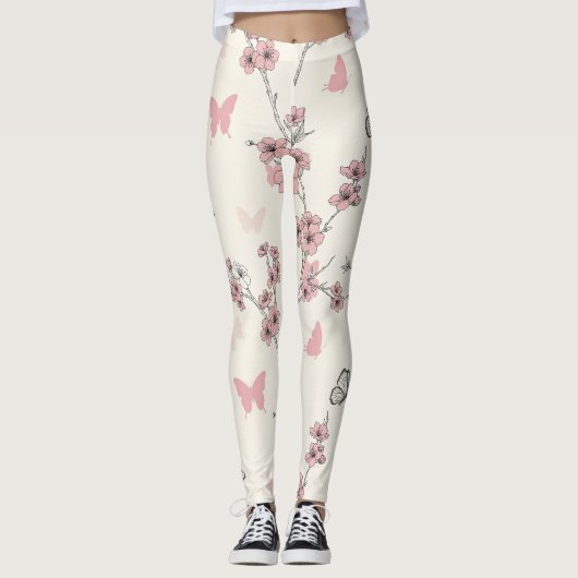 Eleganter Schmetterlingsblüten (9) Leggings (Vorderseite)