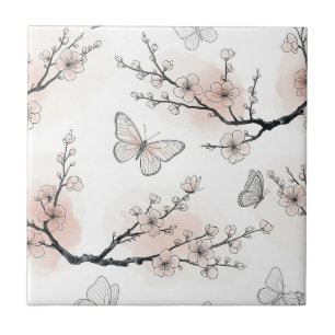 Eleganter Schmetterlingsblüten-Entwurf (10) Fliese