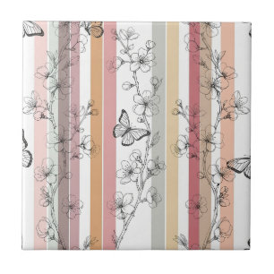 Eleganter Schmetterlingsblüten-Entwurf (12) Fliese