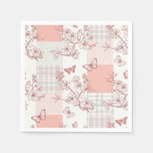 Eleganter Schmetterlingsblüten-Entwurf (9) Serviette (Vorderseite)