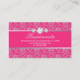 Eleganter Schmuck-Diamant-Silber-Rosa-Damast Visitenkarte