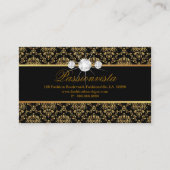 Eleganter Schmuck Diamonds Gold Black Damask Visitenkarte (Vorderseite)
